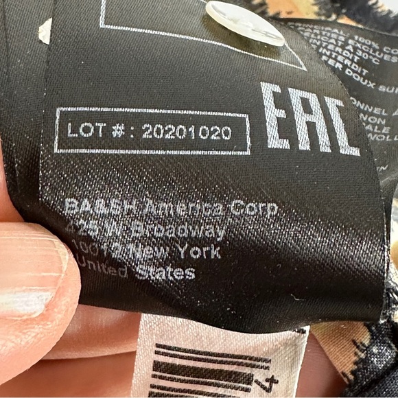 ba&sh Colette top, short puff sleeve, navy multi, size XS/2, spring, summer - Picture 10 of 13